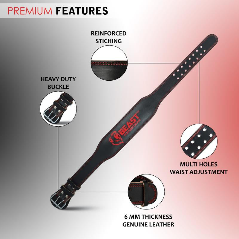 Weight Lifting Belt 4Inch Leather Belt with Free Wrap - Foam Padded Back Support Gym Belt for Bodybuilding Squat Deadlift Weight Belt, Weightlifting Belt Men Women